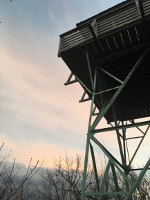 I took my brother and his girlfriend up to the Green Knob Firetower for a super windy sunset.